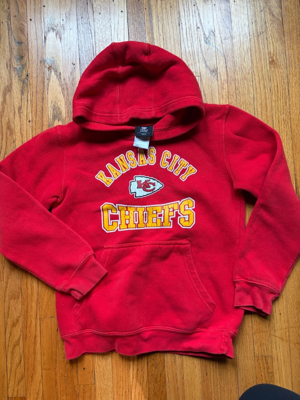 Kansas City Chiefs Red Hooded Sweatshirt Youth Medium